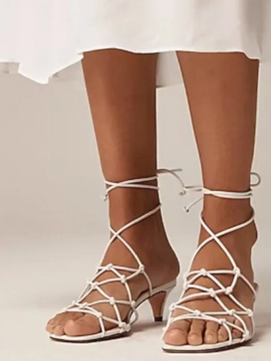 J. Crew Shoes - J. Crew Zadie knotted lace-up kitten heels in leather